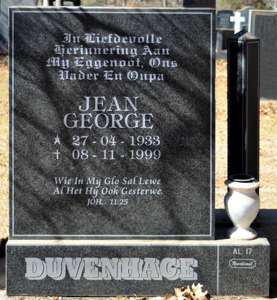 DUVENHAGE Jean George 1933-1999