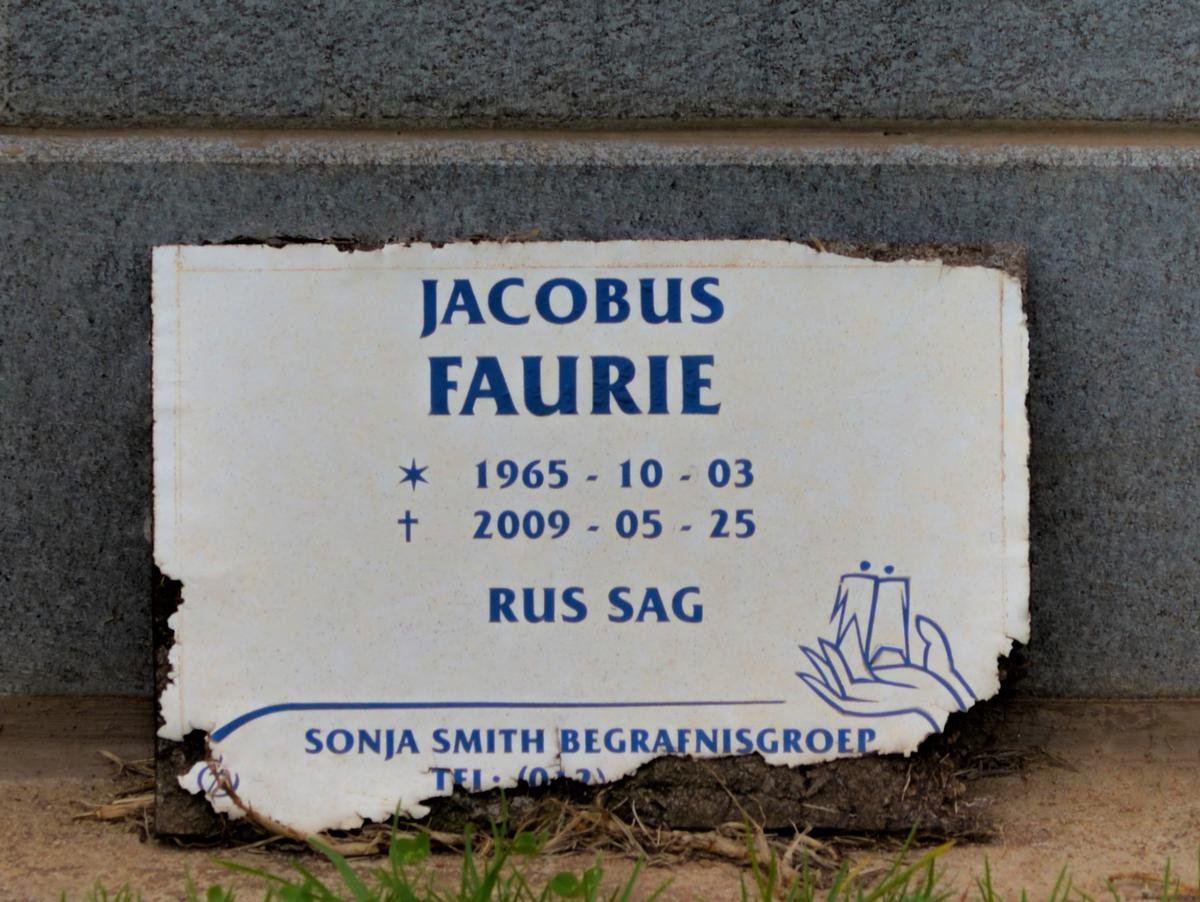 FAURIE Jacobus 1965-2009