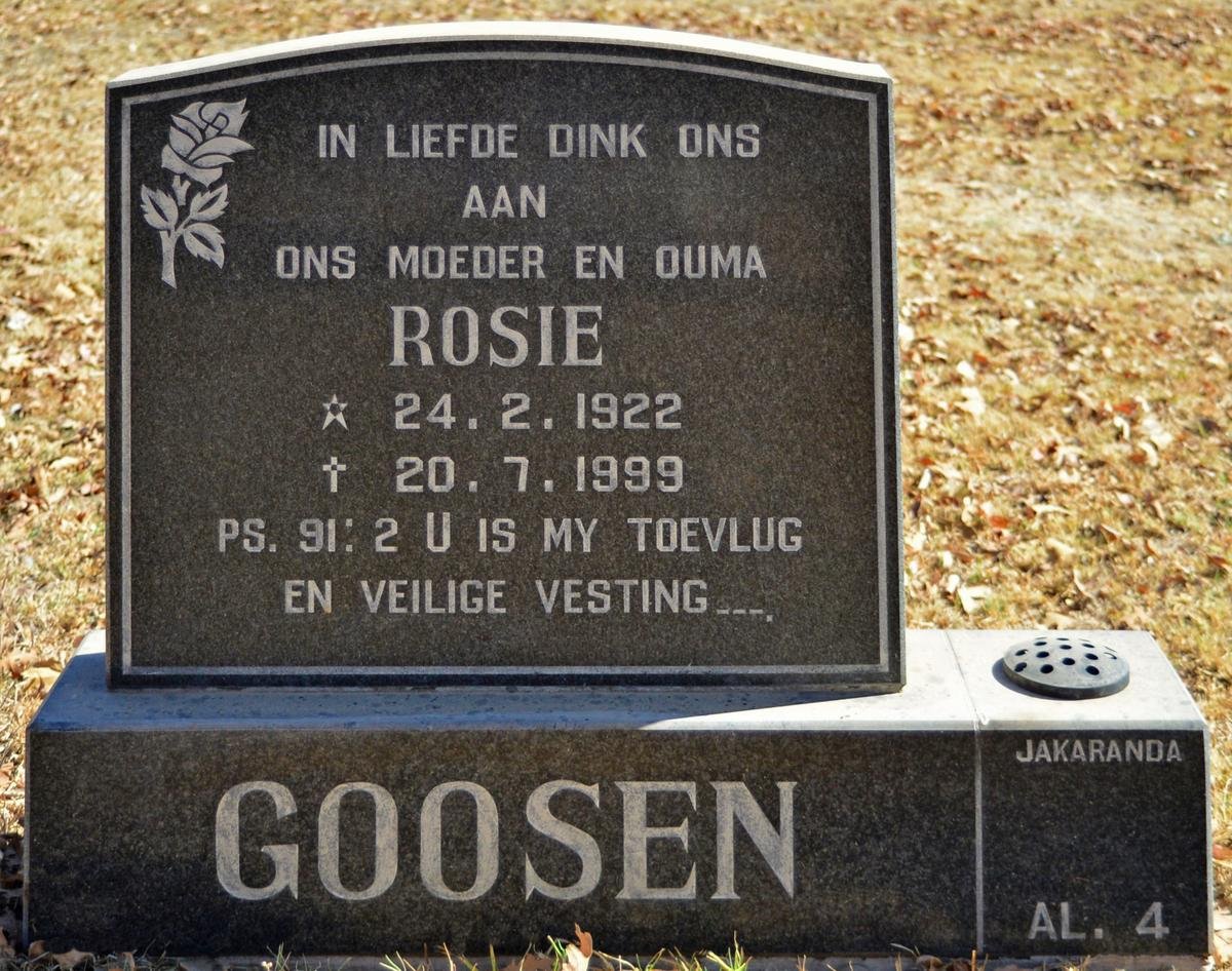 GOOSEN Rosie 1922-1999