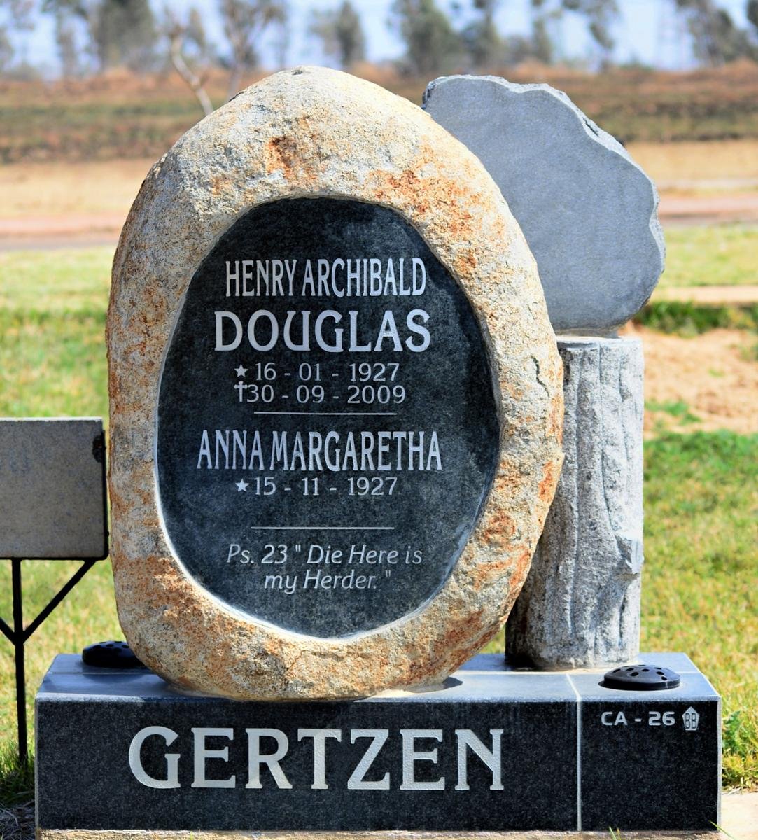 GERTZEN Henry Archibald Douglas 1927-2009 &amp; Anna Margaretha 1927-