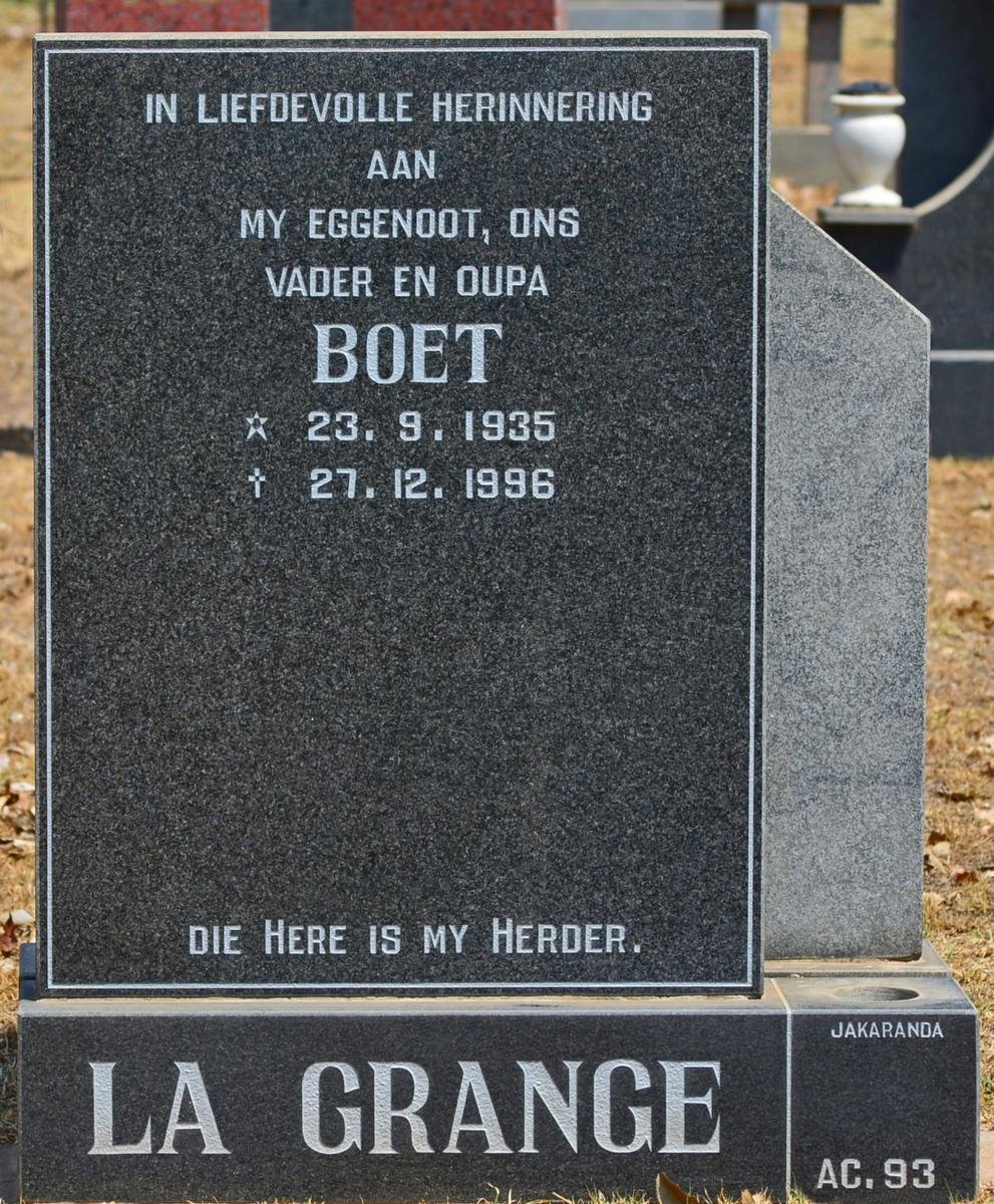 GRANGE Boet, la 1935-1996