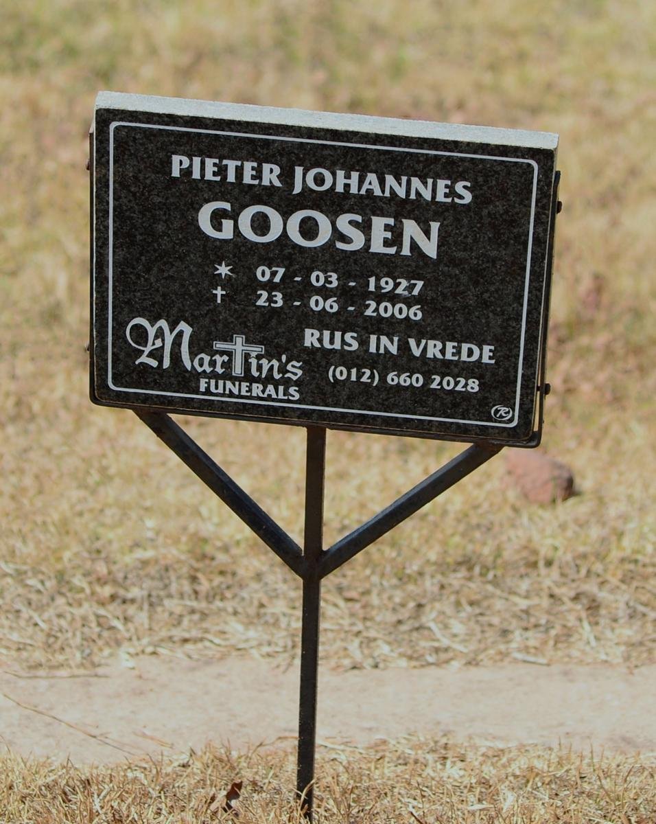 GOOSEN Pieter Johannes 1927-2006