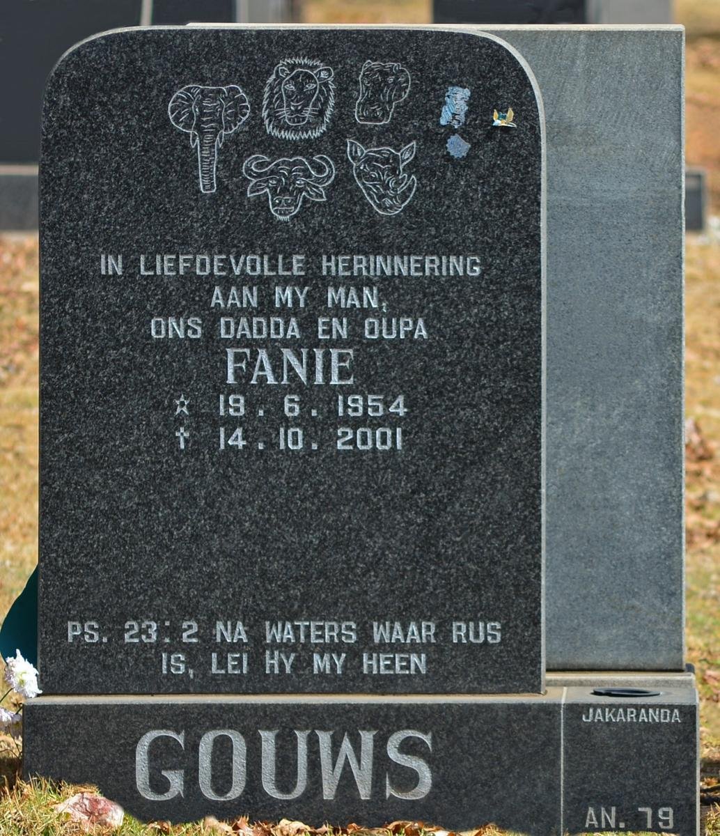 GOUWS Fanie 1954-2001