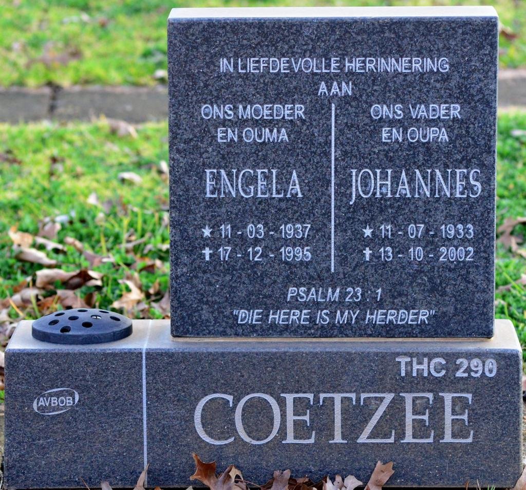 COETZEE Johannes 1933-2002 &amp; Engela 1937-1995