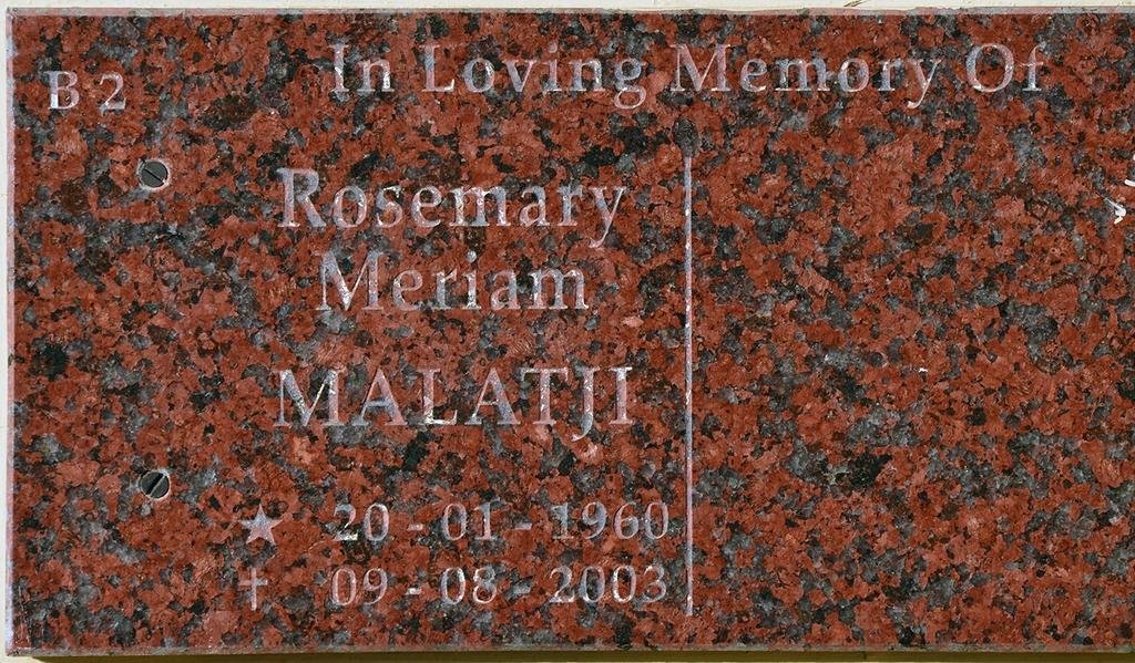 MALATJI Rosemary Meriam 1960-2003