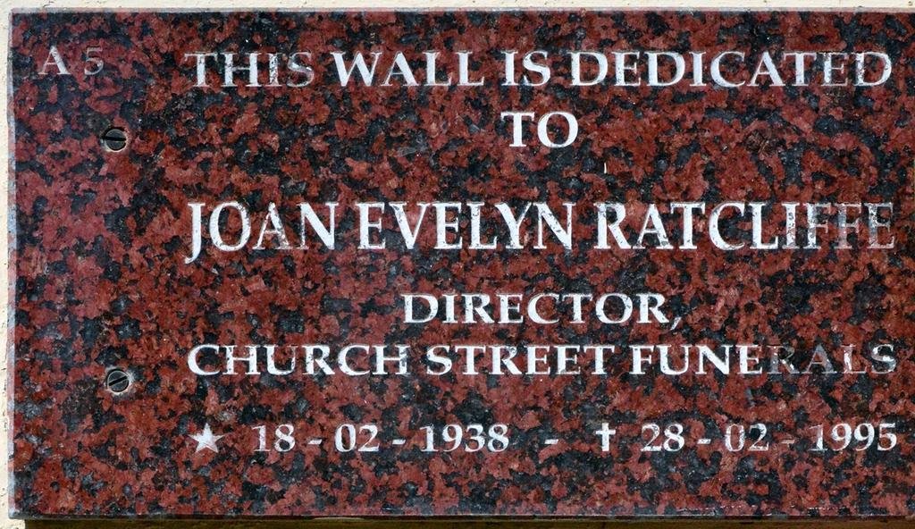 RATCLIFFE Joan Evelyn 1938-1995