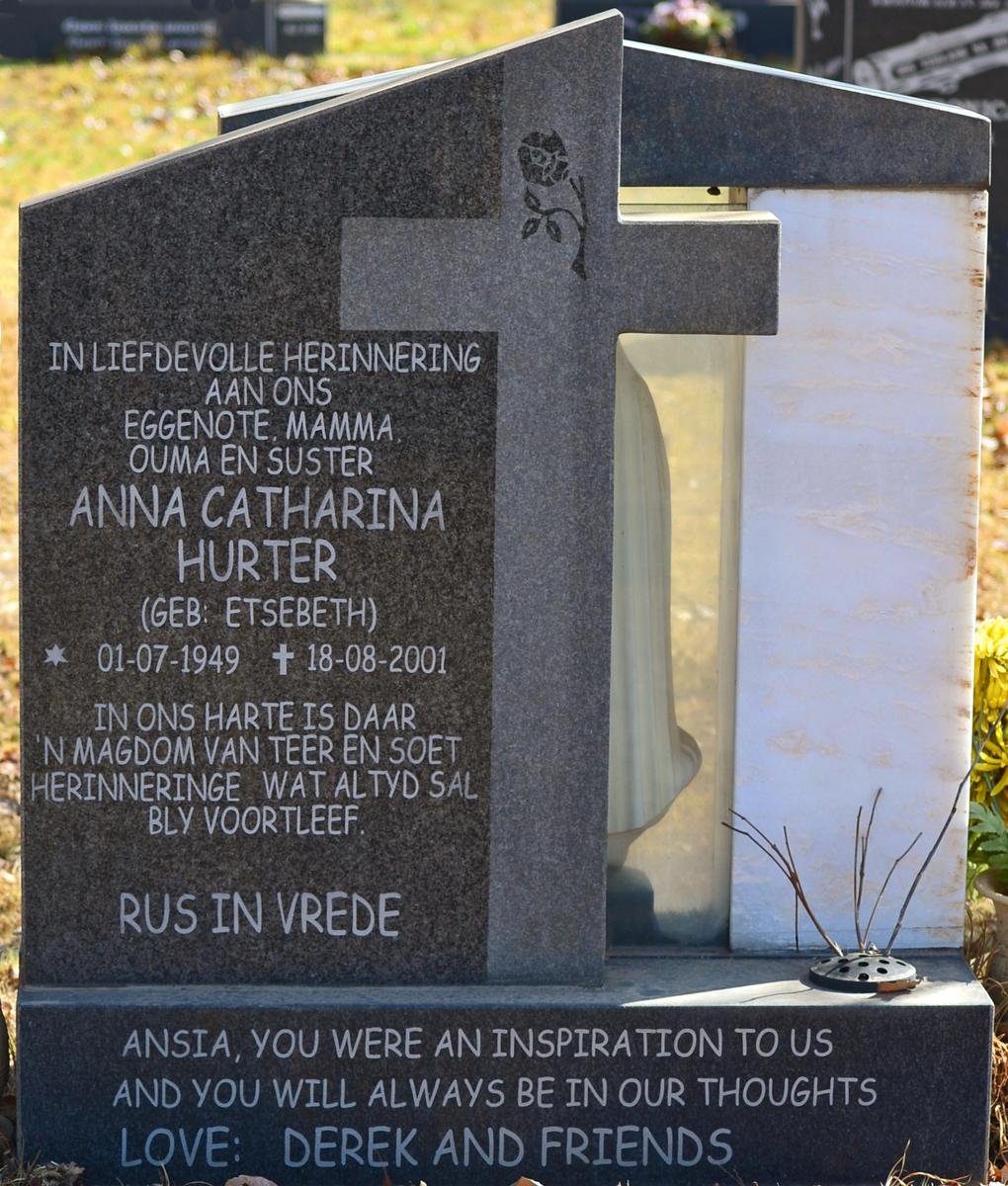 HURTER Anna Catharina nee ETSEBETH 1949-2001