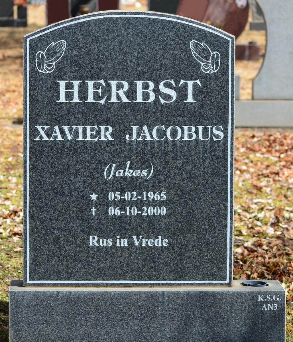 HERBST Xavier Jacobus 1965-2000