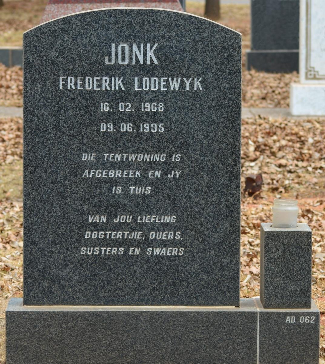 JONK Frederik Lodewyk 1968-1995