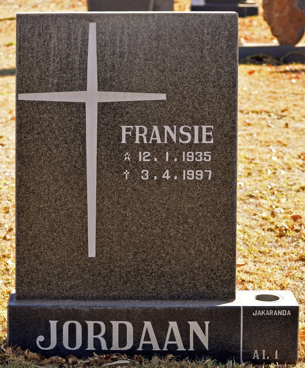 JORDAAN Fransie 1935-1997