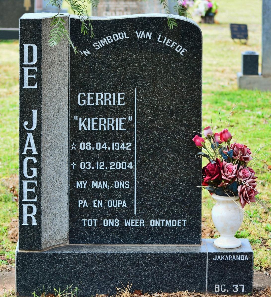 JAGER Gerrie, de 1942-2004