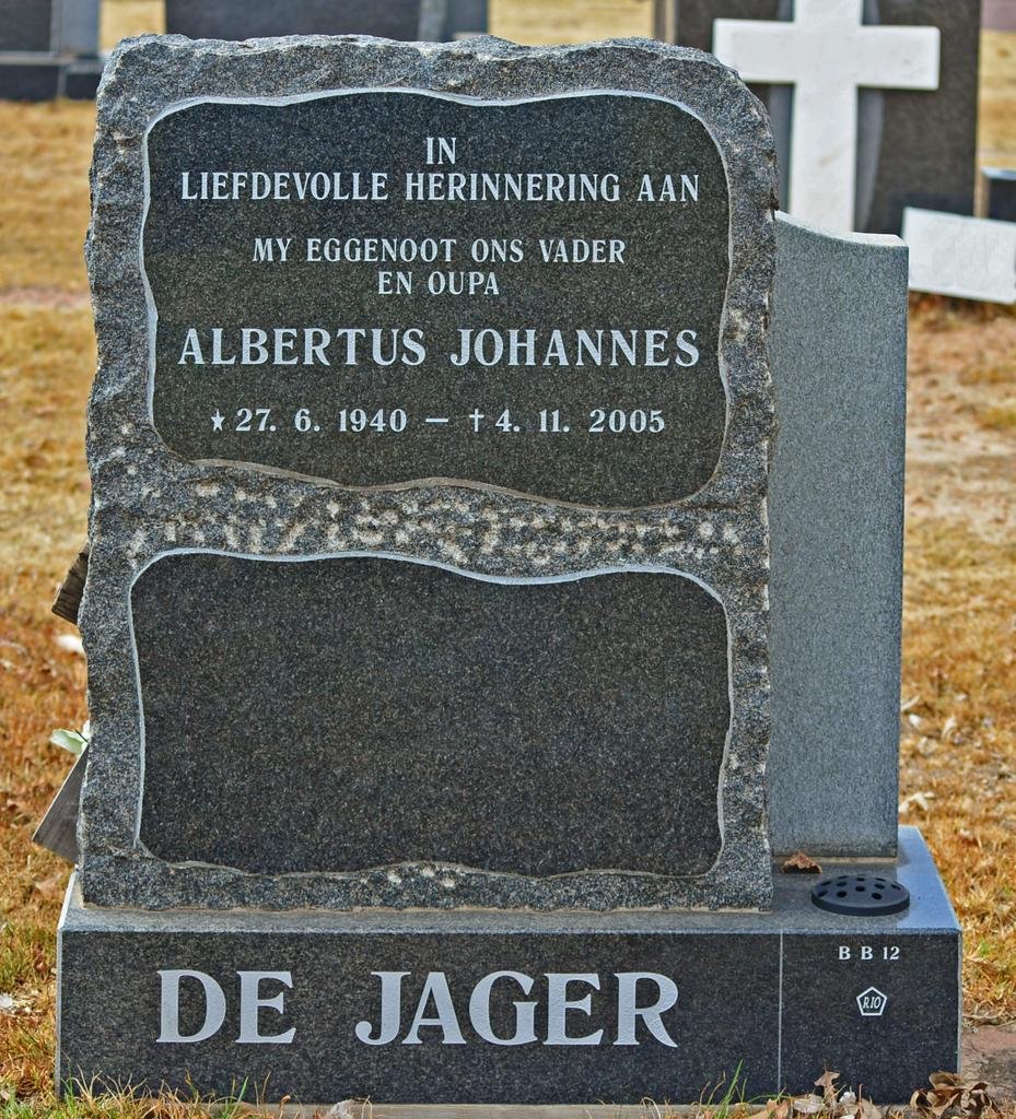 JAGER Albertus Johannes, de 1940-2005