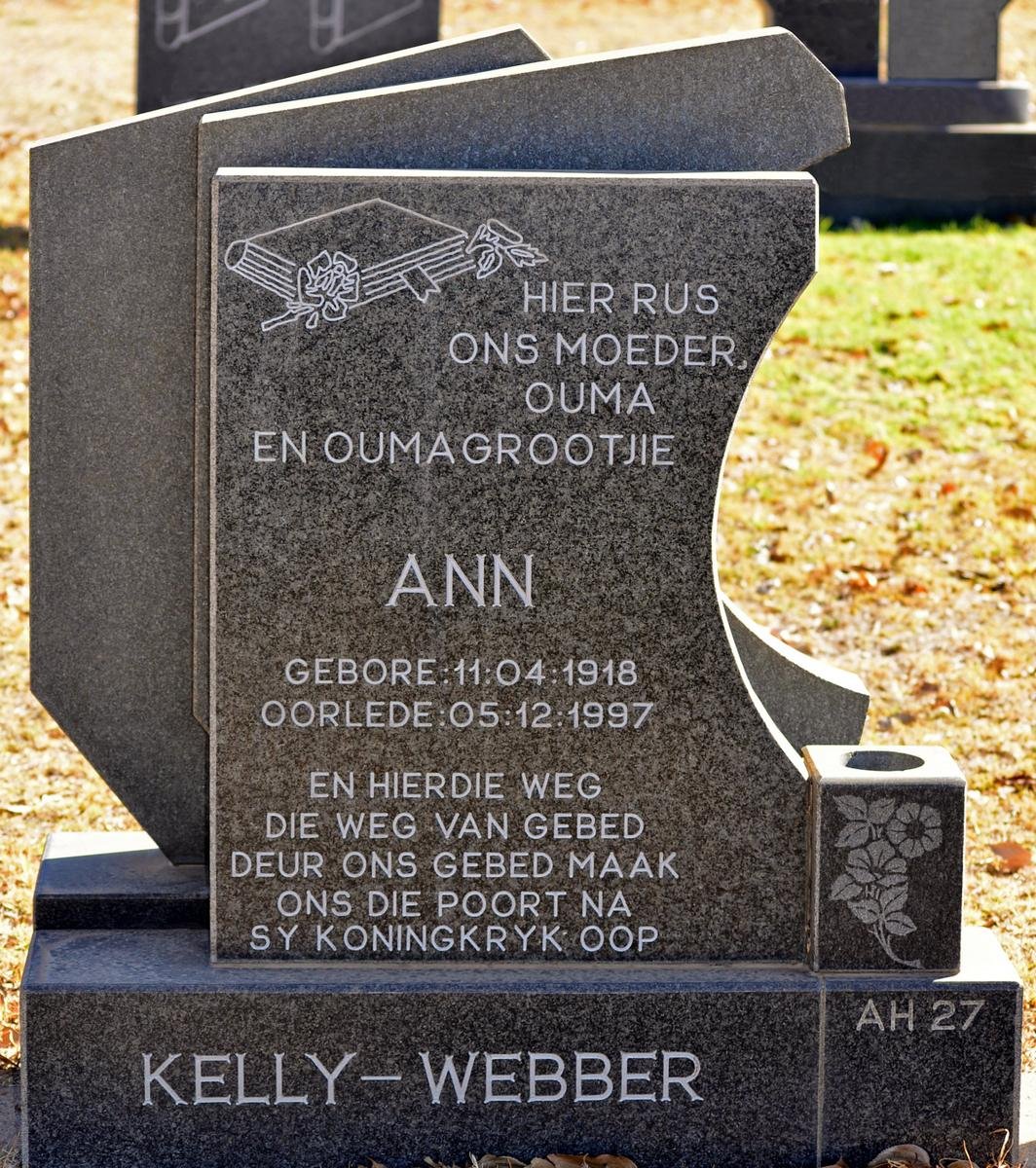 KELLY Ann nee WEBBER 1918-1997