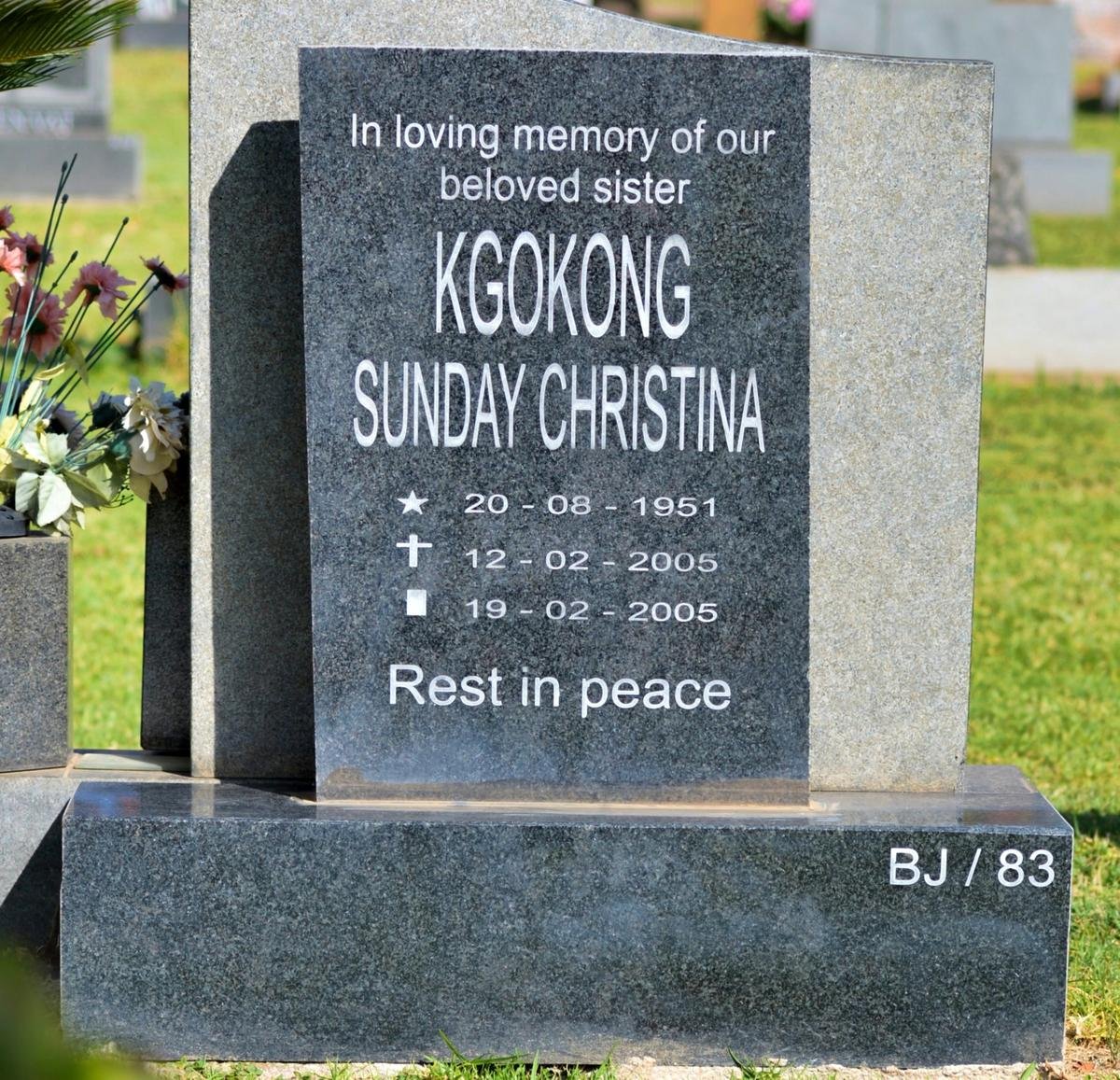 KGOKONG Sunday Christina 1951-2005