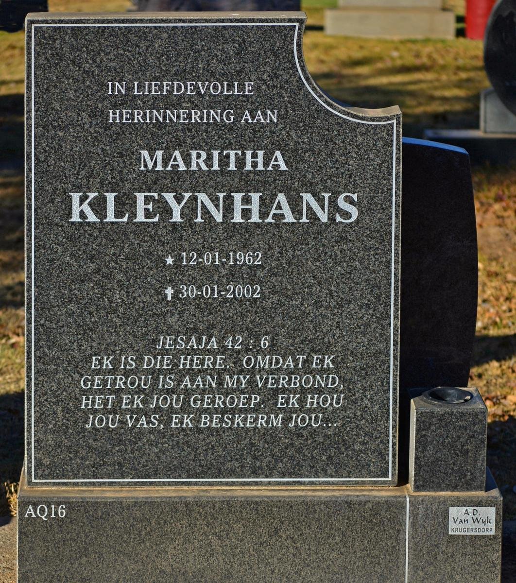 KLEYNHANS Maritha 1962-2002