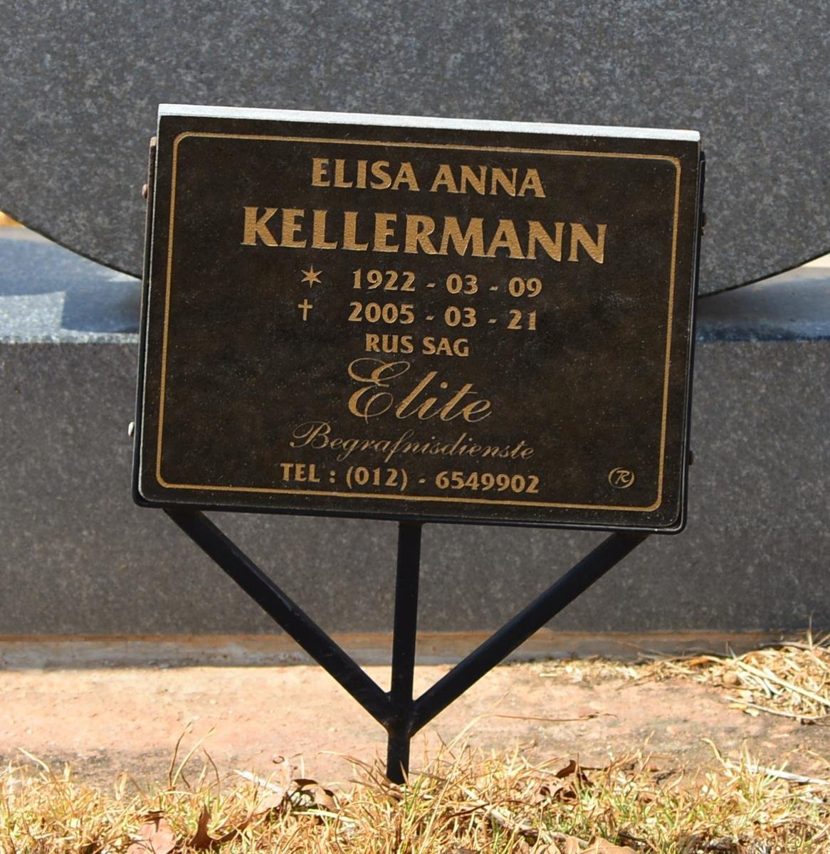 KELLERMANN Elisa Anna 1922-2005