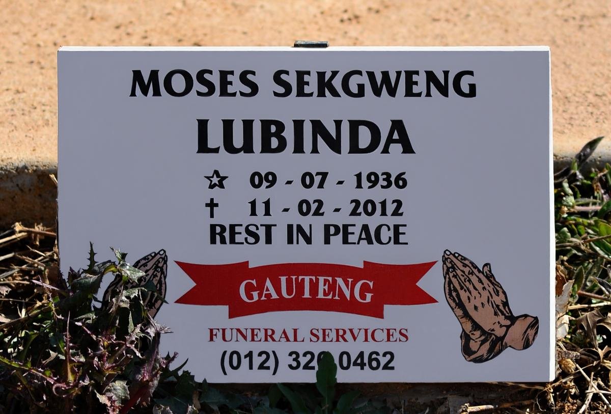 LUBINDA Moses Sekgweng 1936-2012
