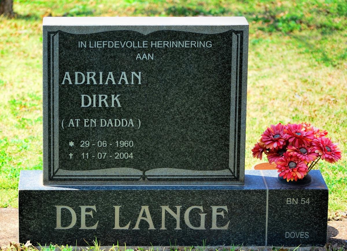 LANGE Adriaan Dirk, de 1960-2004