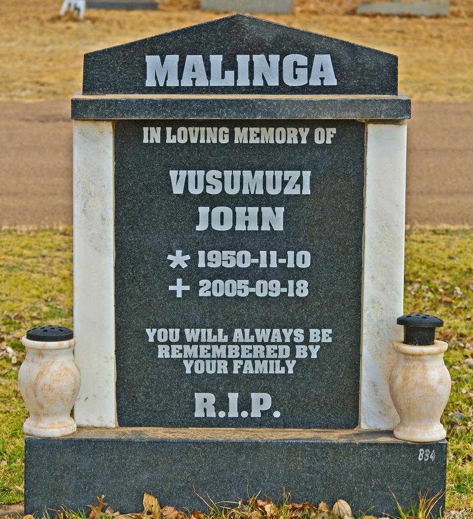 MALINGA Vusumuzi John 1950-2005