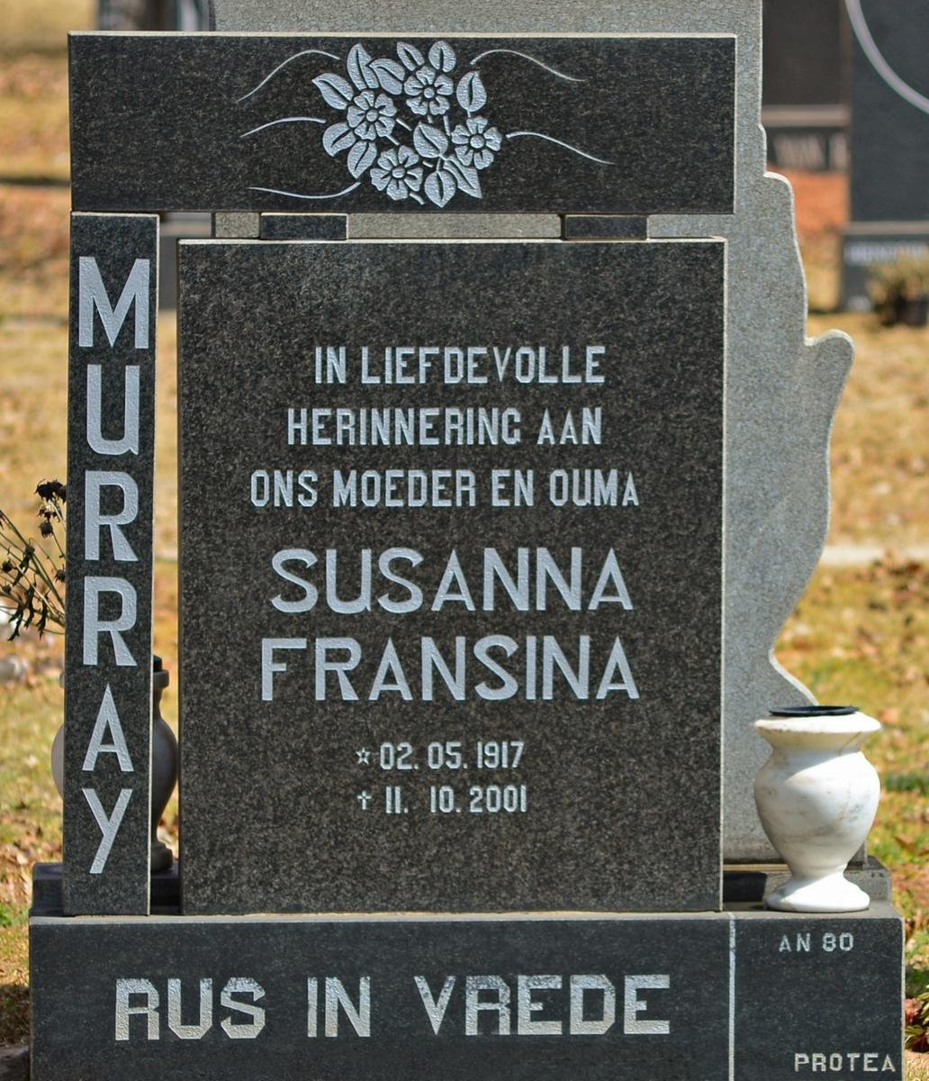 MURRAY Susanna Fransina 1917-2001