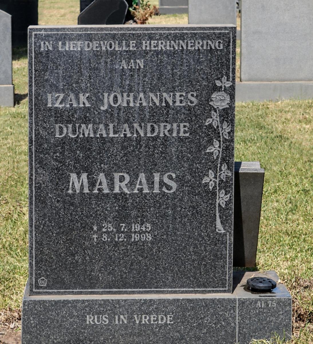 MARAIS Izak Johannes Dumalandrie 1945-1998