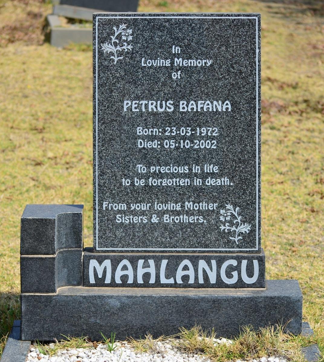 MAHLANGU Petrus Bafana 1972-2002