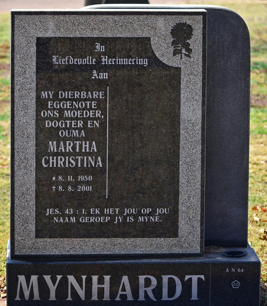 MYNHARDT Martha Christina 1950-2001