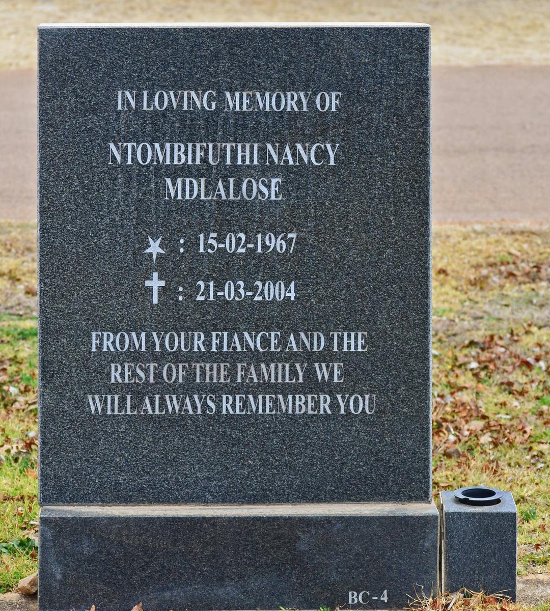 MDLALOSE Ntombifuthi Nancy 1967-2004