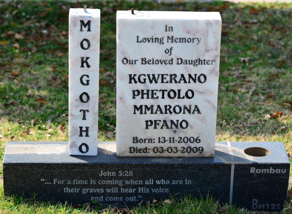 MOKGOTHO Kgwerano Phetolo Mmarona Pfano 2006-2009