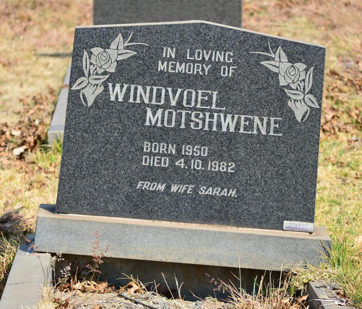 MOTSHWENE Windvoel 1950-1982