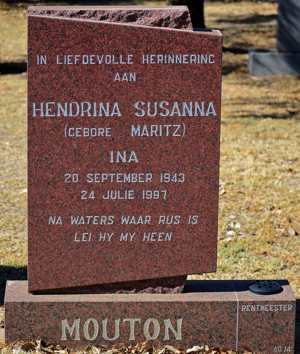 MOUTON Hendrina Susanna nee MARITZ 1943-1997