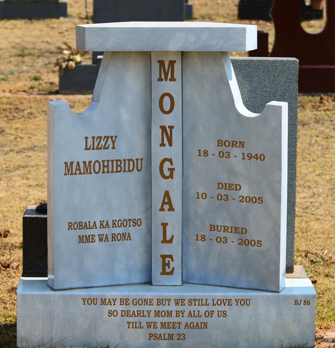 MONGALE Lizzy Mamohibidu 1940-2005