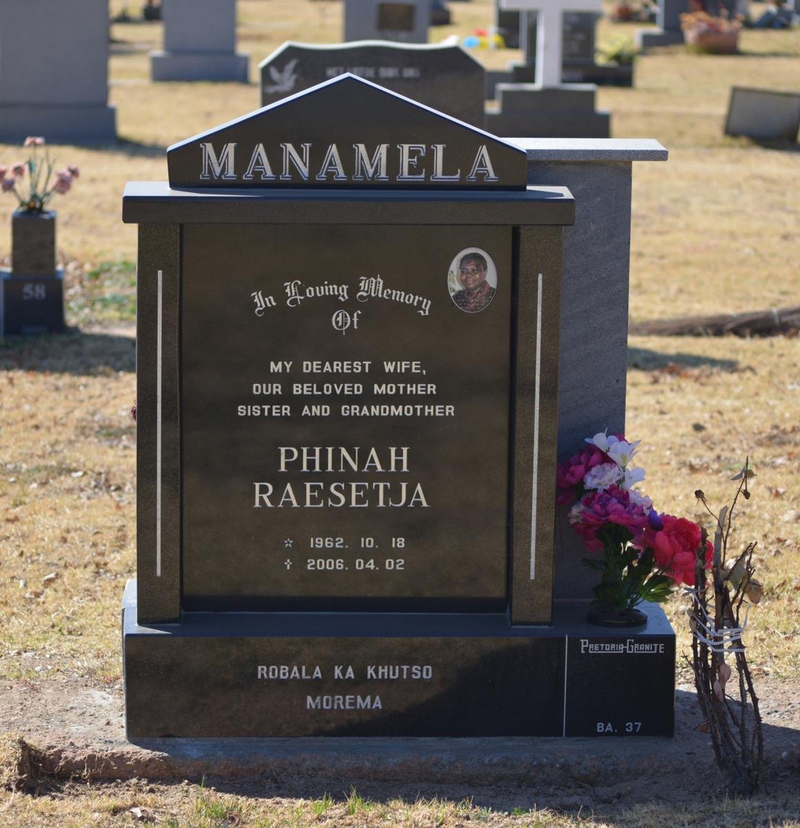 MANAMELA Phinah Raesetja 1962-2006