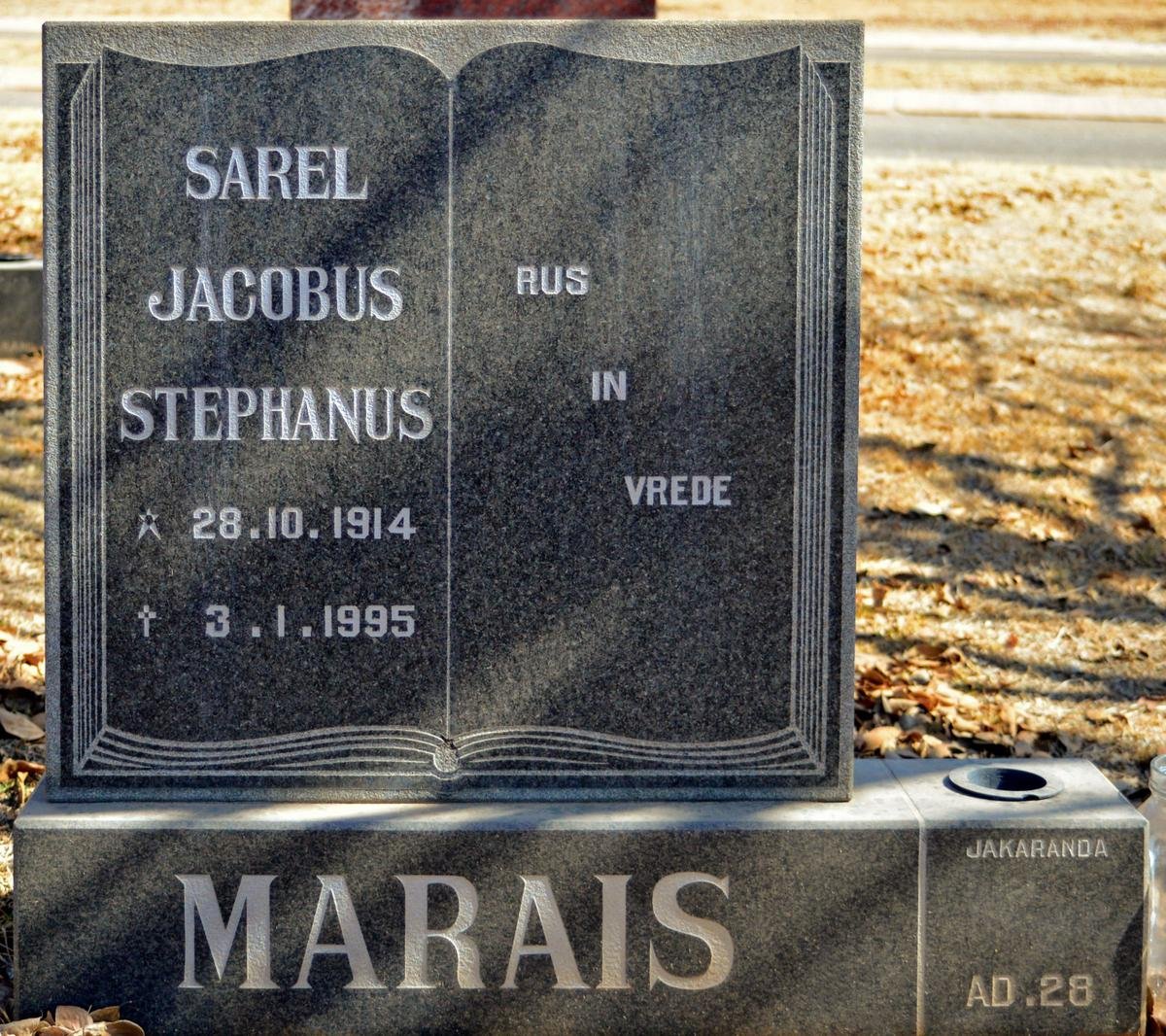 MARAIS Sarel Jacobus Stephanus 1914-1995