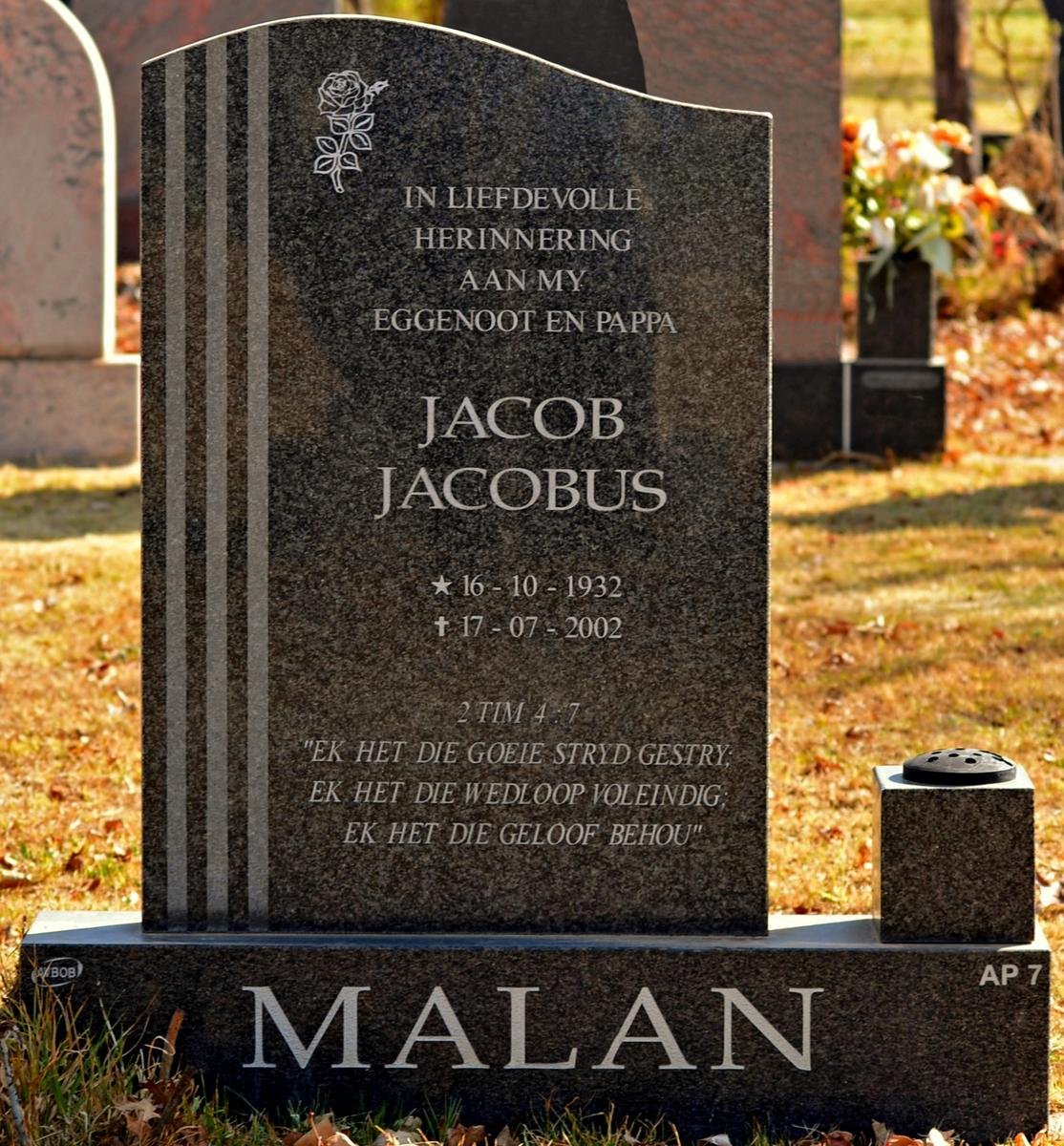 MALAN Jacob Jacobus 1932-2002
