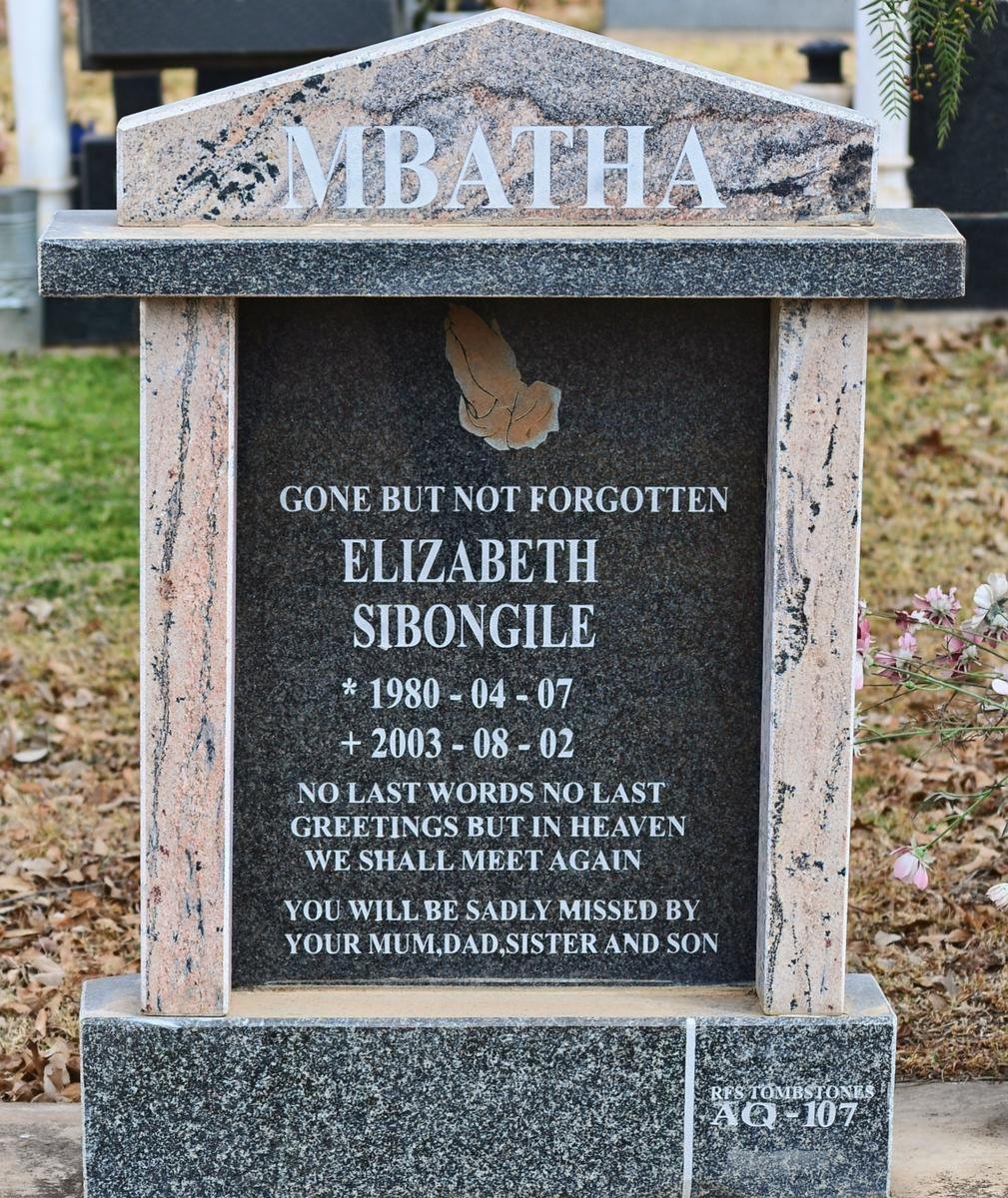 MBATHA Elizabeth Sibongile 1980-2003