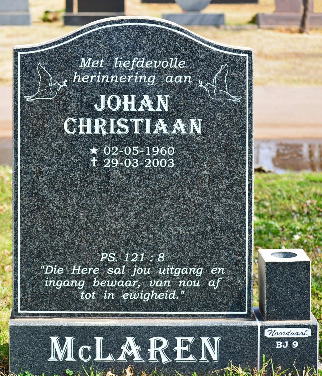 McLAREN Johan Christiaan 1960-2003