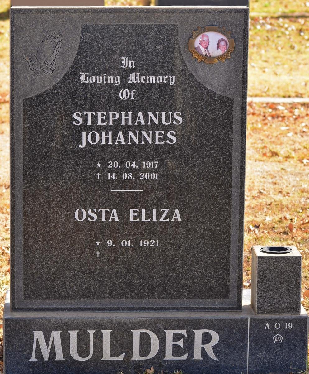 MULDER Stephanus Johannes 1917-2001 &amp; Osta Eliza 1921-