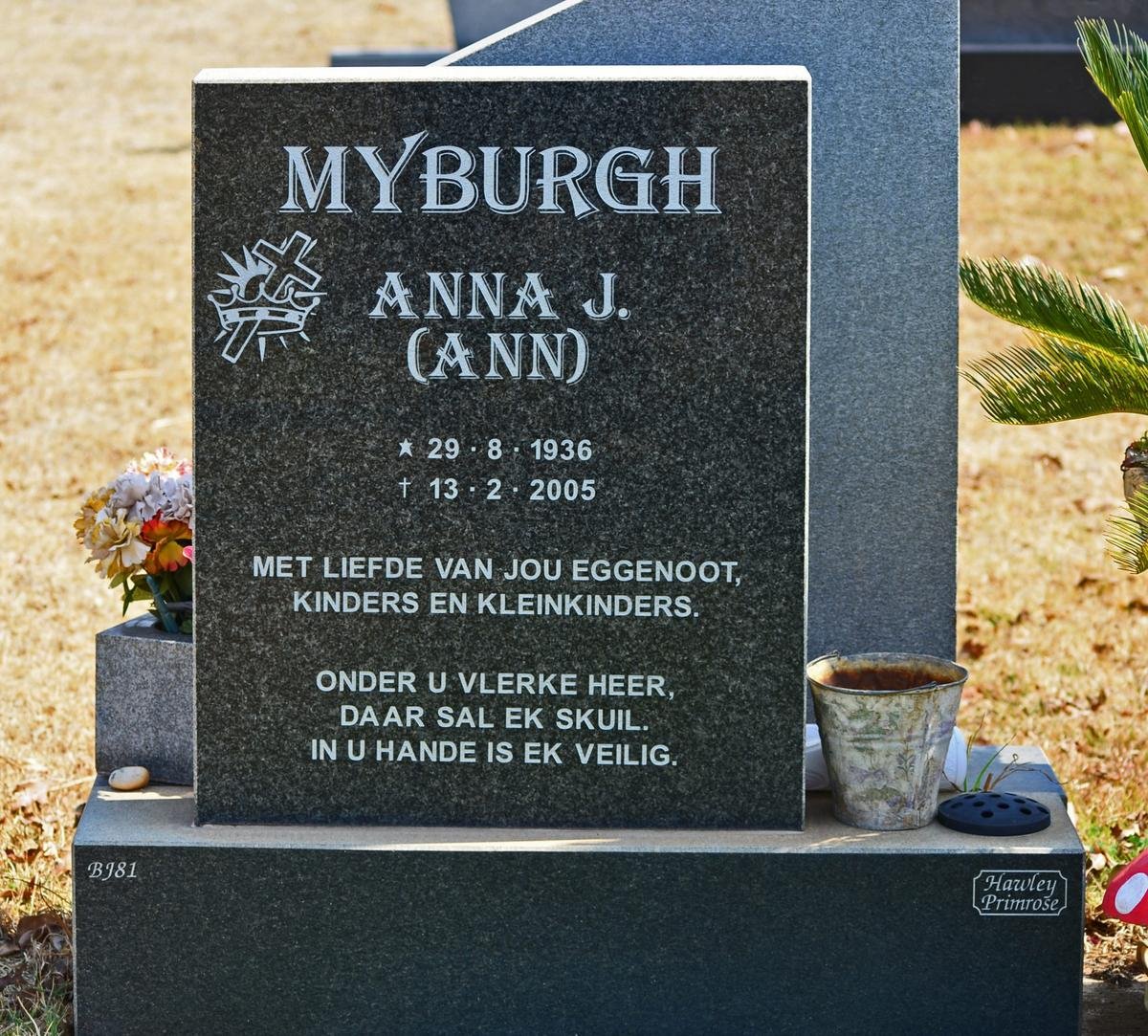 MYBURGH ANNA J. 1936-2005