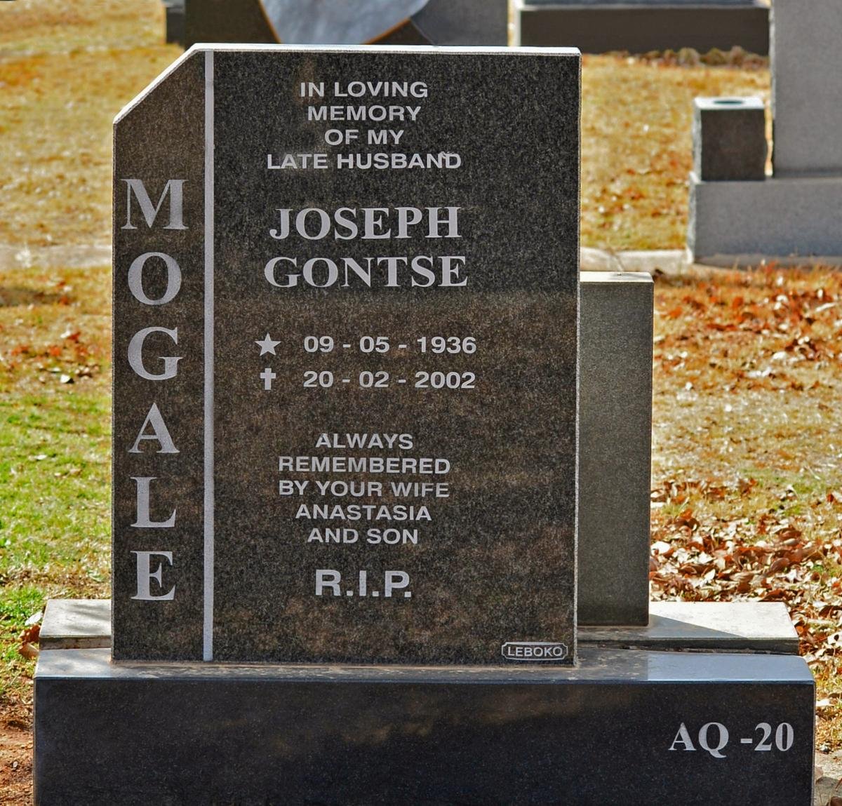 MOGALE Joseph Gontse 1936-2002