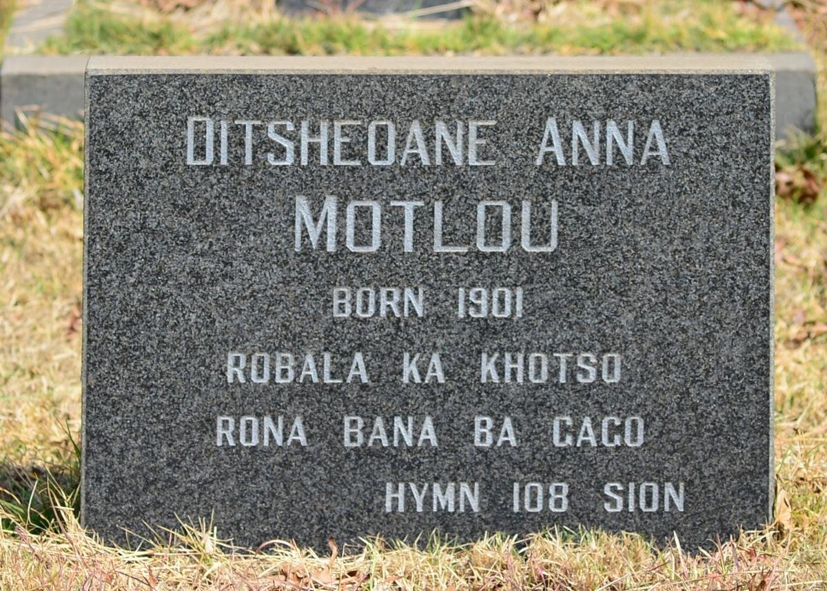 MOTLOU Ditsheoane Anna 1901-1?