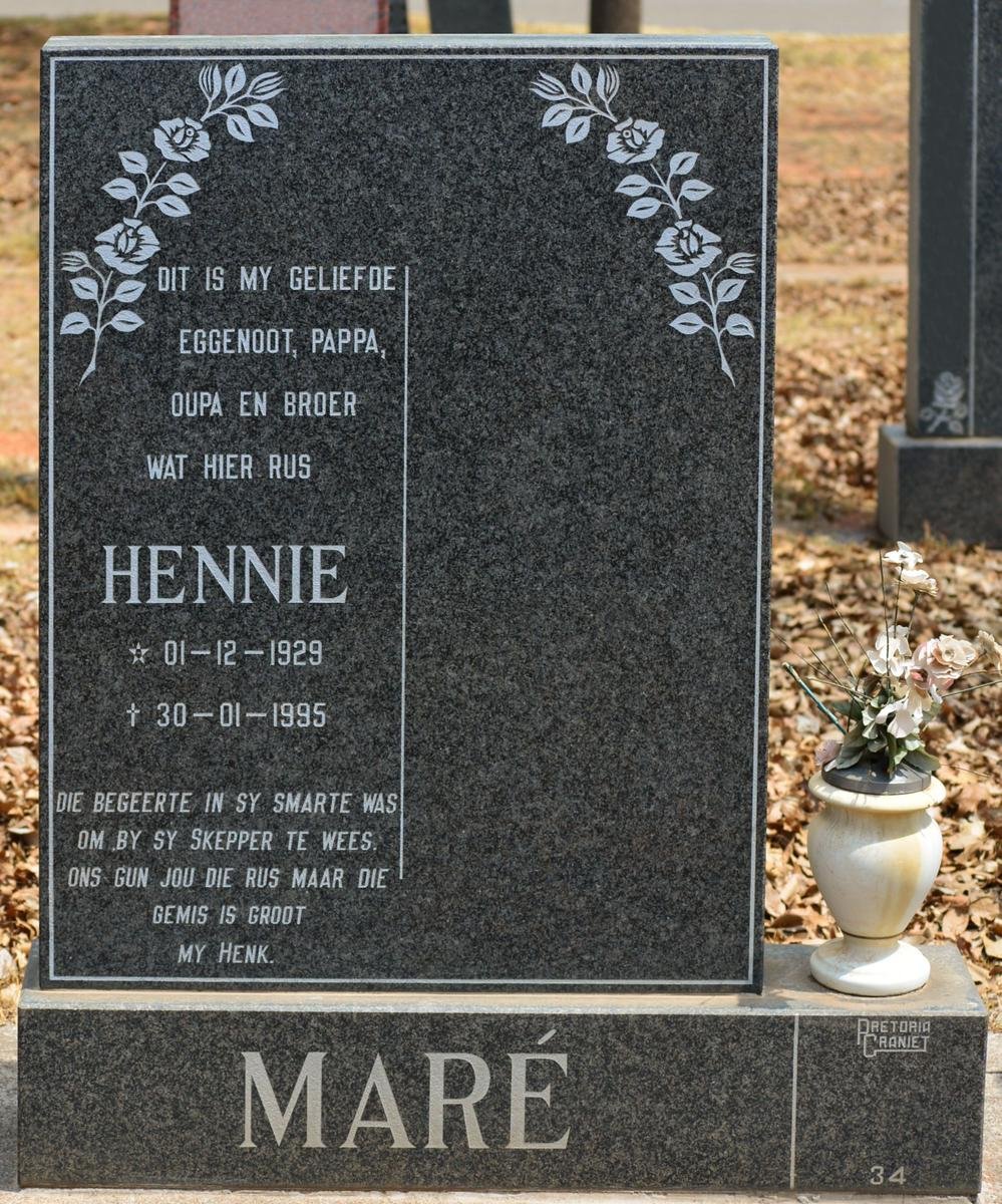MARÉ Hennie 1929-1995