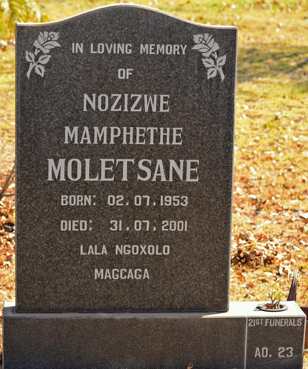 MOLETSANE Nozizwe Mamphethe 1953-2001