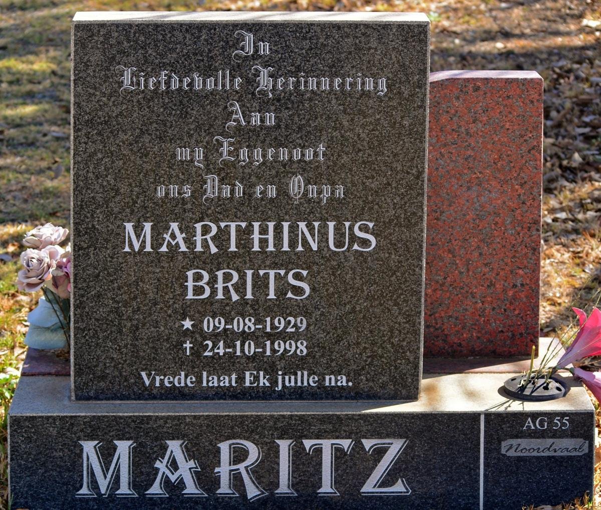 MARITZ Marthinus Brits 1929-1998