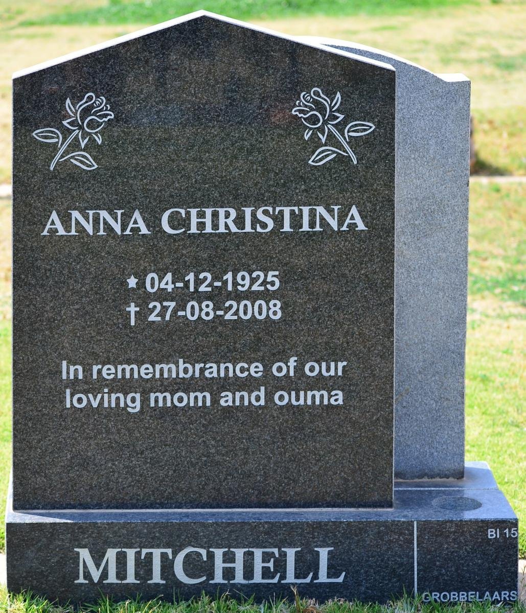 MITCHELL Anna Christina 1925-2008