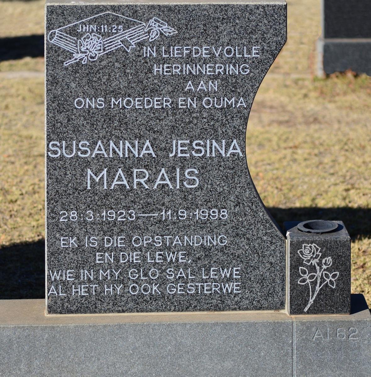 MARAIS Susanna Jesina 1923-1998