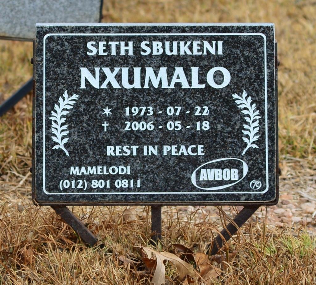 NXUMALO Seth Sbukeni 1973-2006