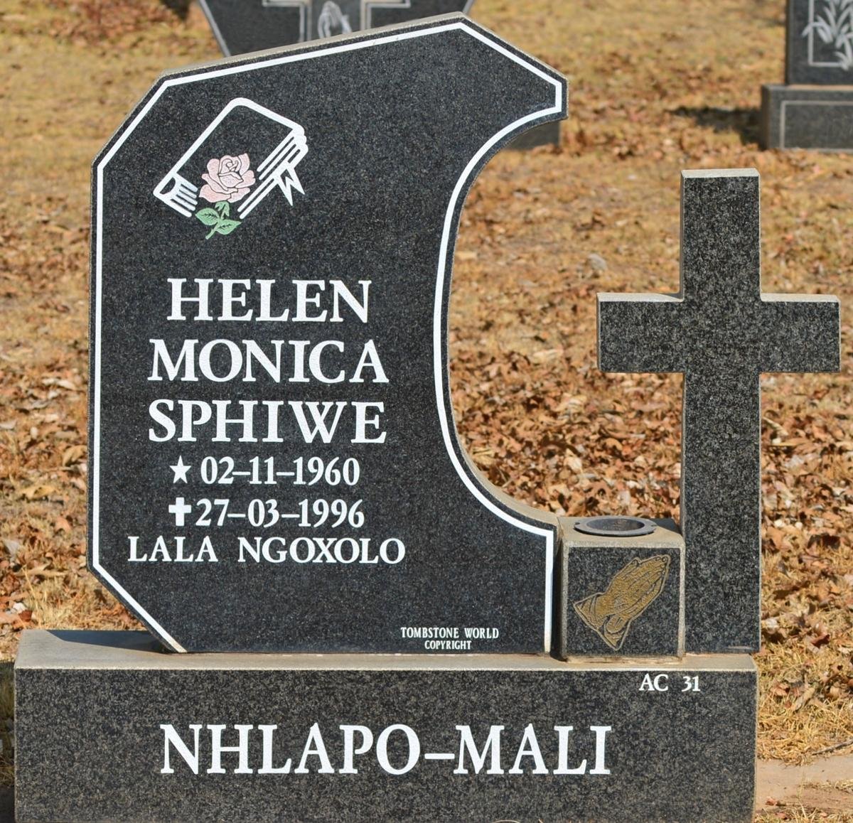 NHLAPO-MALI Helen Monica Sphiwe 1960-1996