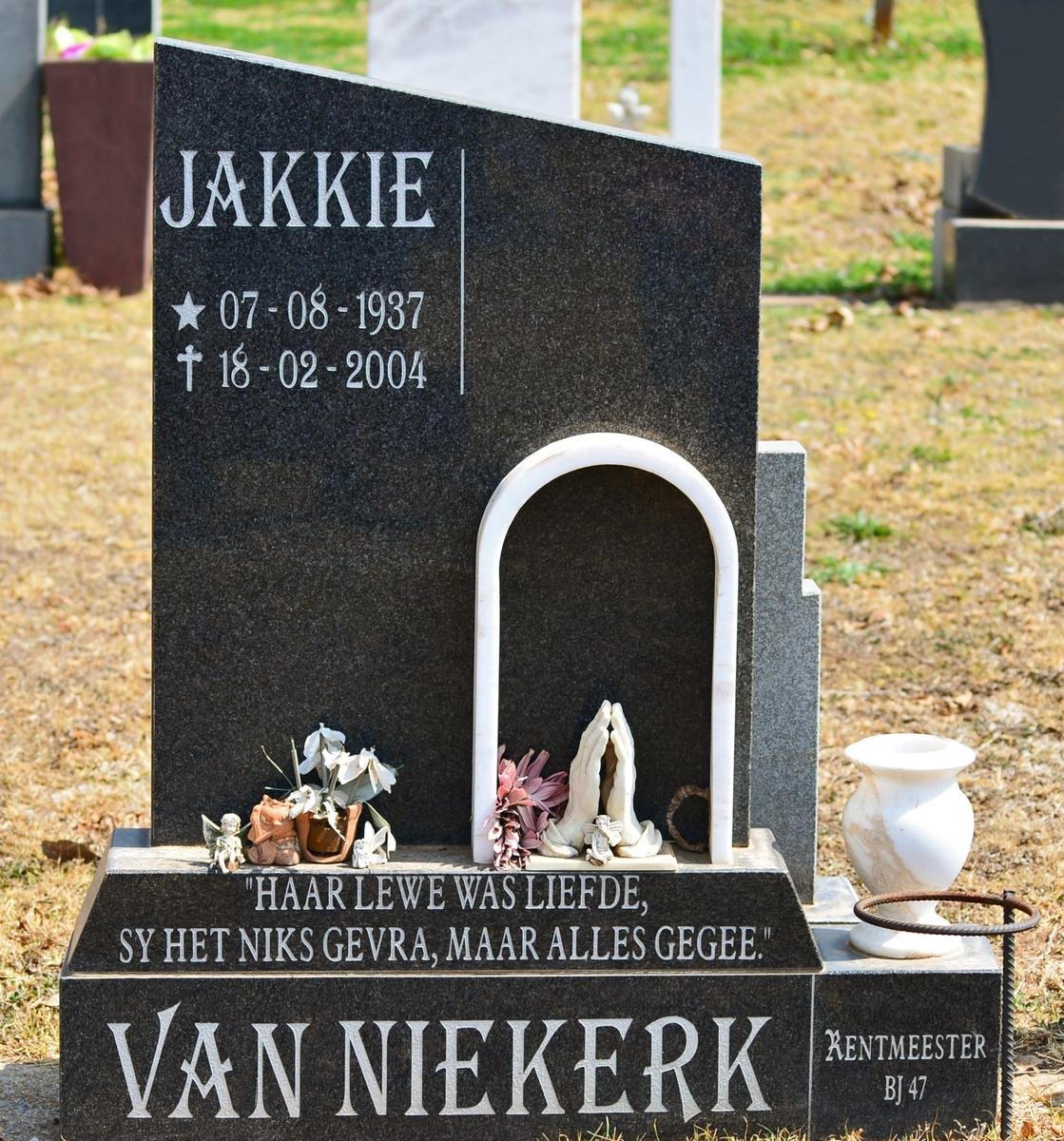 NIEKERK Jakkie, van 1937-2004