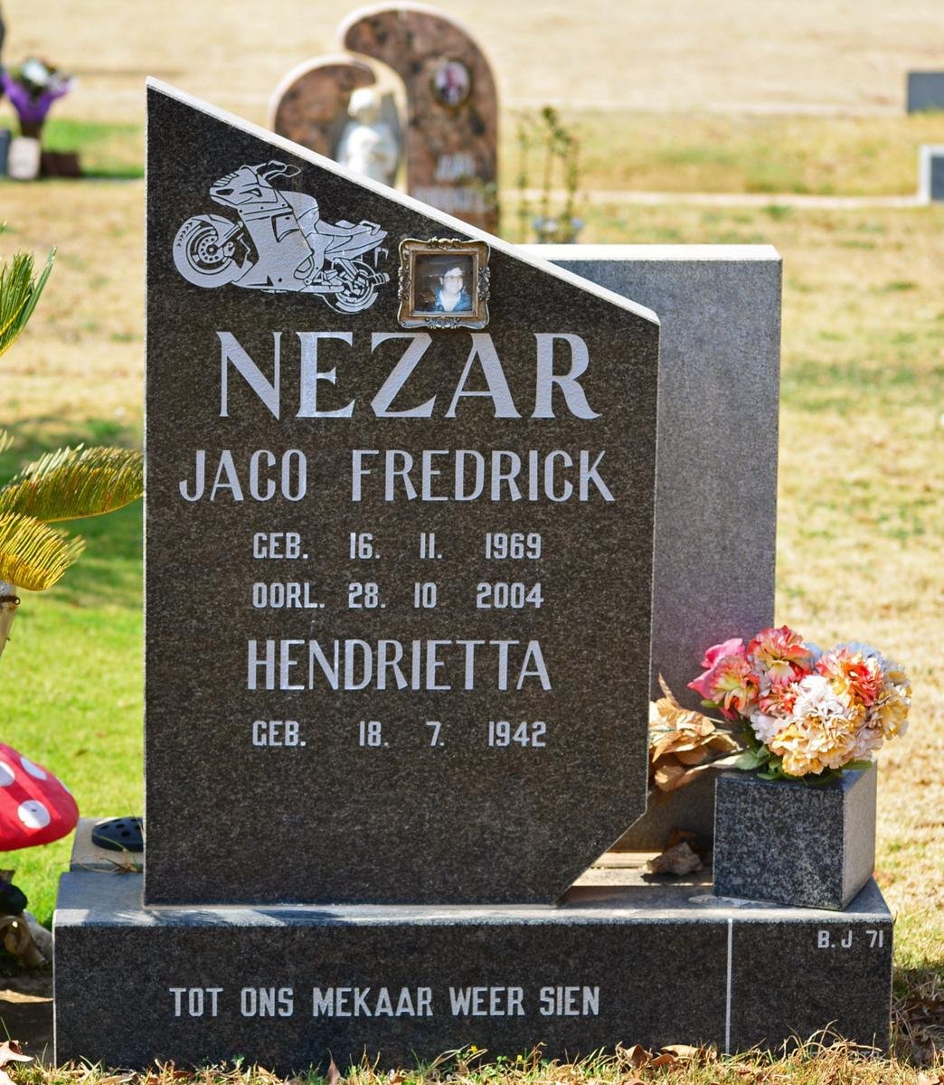 NEZAR Jaco Fredrick 1969-2004 :: NEZAR Hendrietta 1942-